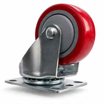40 Series Polyurethane on Polyolefin Casters (Centered Bearing) A1 – Top Plate (2-3/8" × 3-5/8")