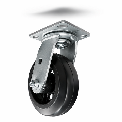 66 Series Rubber on Cast-Iron Casters