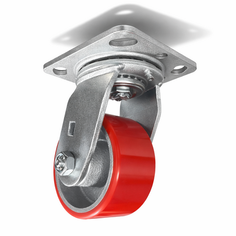 66 Series Polyurethane on Cast-Iron Casters
